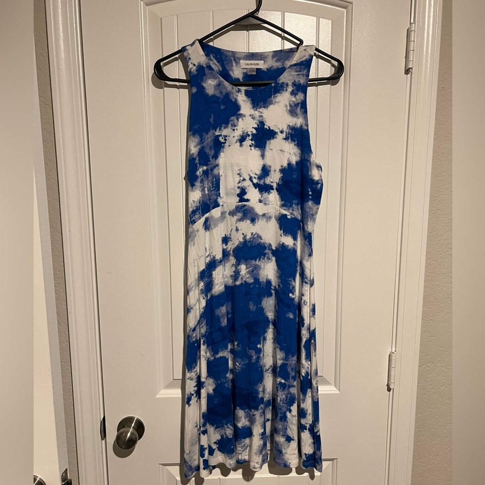 Calvin Klein Blue & White Maxi Dress